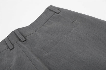 DAXUEN Cropped wide-leg trousers in medium-grey with decorative studs