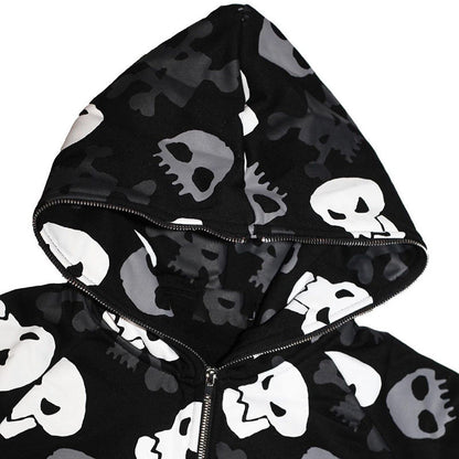 Y2K Skull Print Hoodie