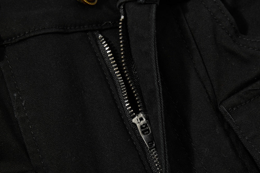 DAXUEN High-waisted black cargo pants with flared legs