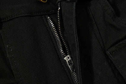 DAXUEN High-waisted black cargo pants with flared legs