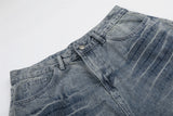 DAXUEN Wide-leg denim shorts with distressed finish