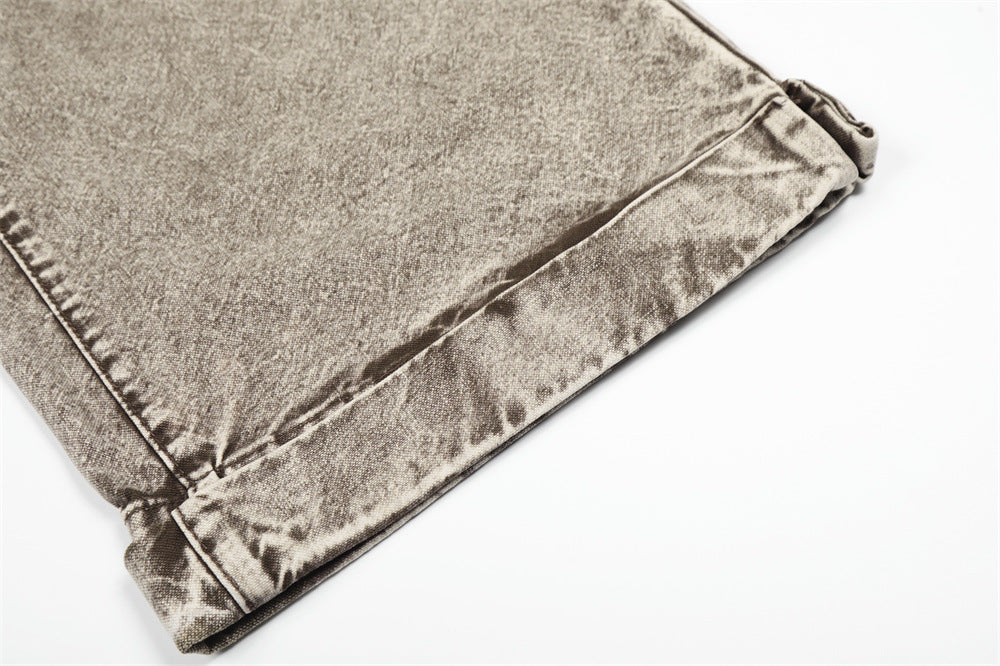 DAXUEN Wide-leg denim jeans with acid wash effect