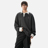 Cozy Comfort Loose Polo Collar Sweatshirt