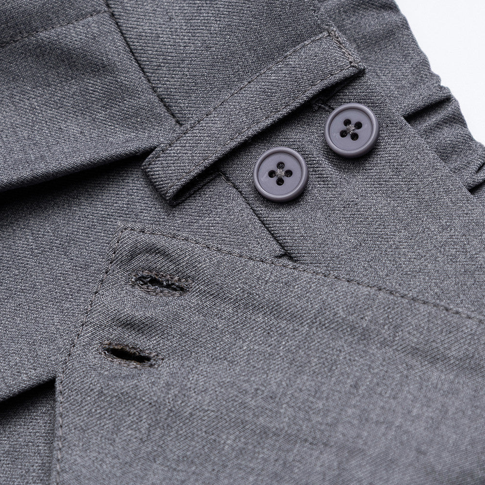 DAXUEN Medium grey wide-leg shorts with pleats and waistband