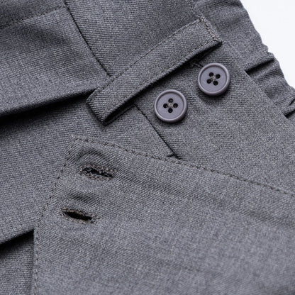 DAXUEN Medium grey wide-leg shorts with pleats and waistband