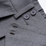 DAXUEN Medium grey wide-leg shorts with pleats and waistband