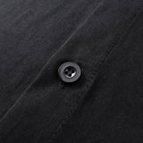 DAXUEN Gothic text button-up shirt in black and white