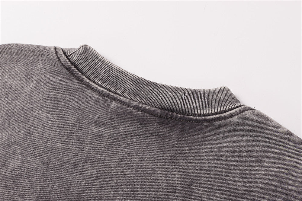 DAXUEN Oversized distressed short-sleeved t-shirt with paneling