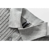 DAXUEN Men's short sleeve textured knit polo shirt
