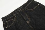 DAXUEN High-waisted wide-leg denim jeans with metal clasps