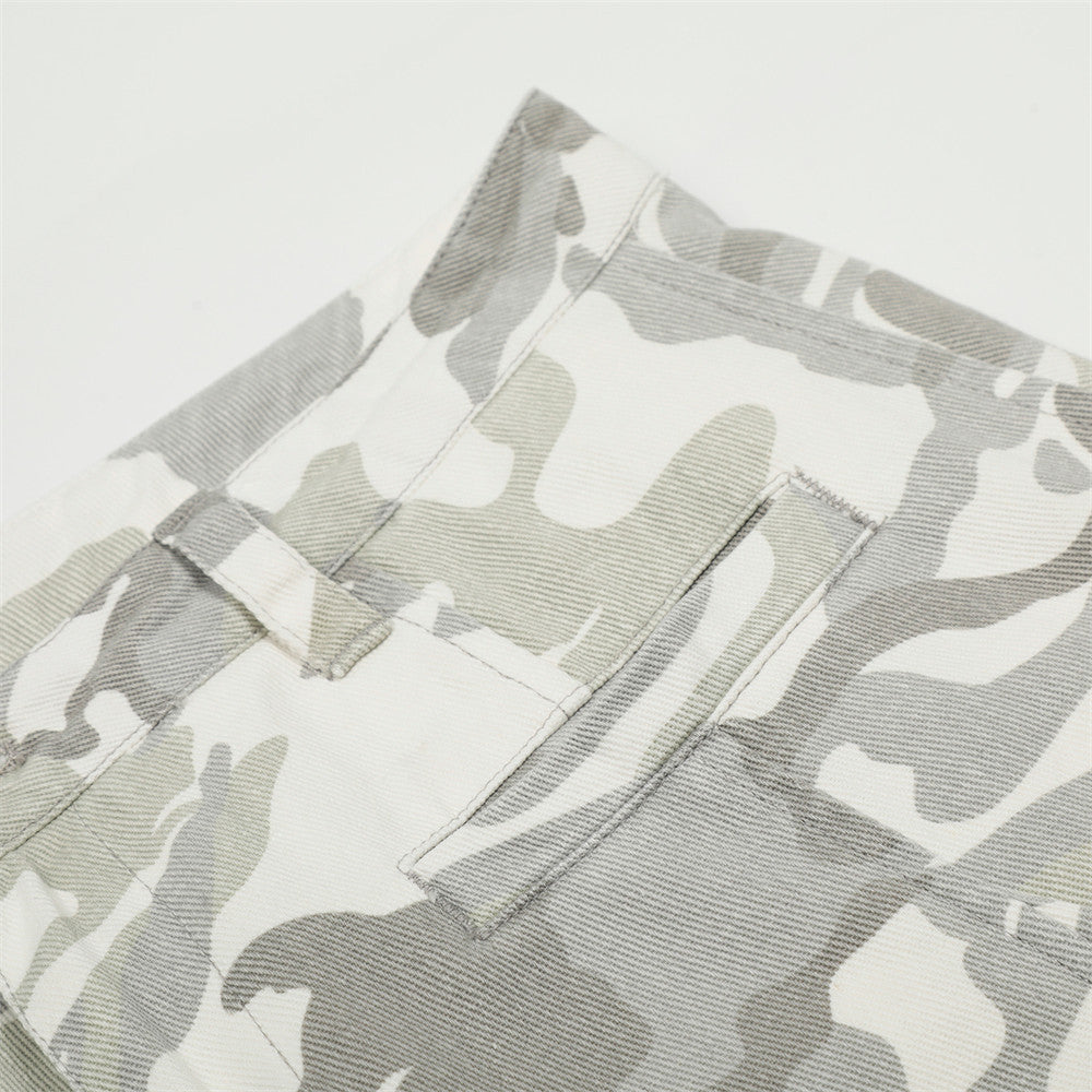 DAXUEN Wide-leg camouflage pants with pockets