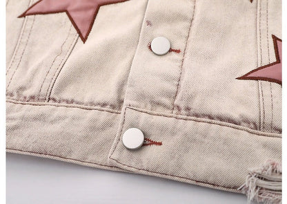 Y2k Star Embroidery Denim Jacket