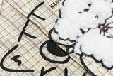 DAXUEN Oversized button-up shirt with cartoon dog appliqué