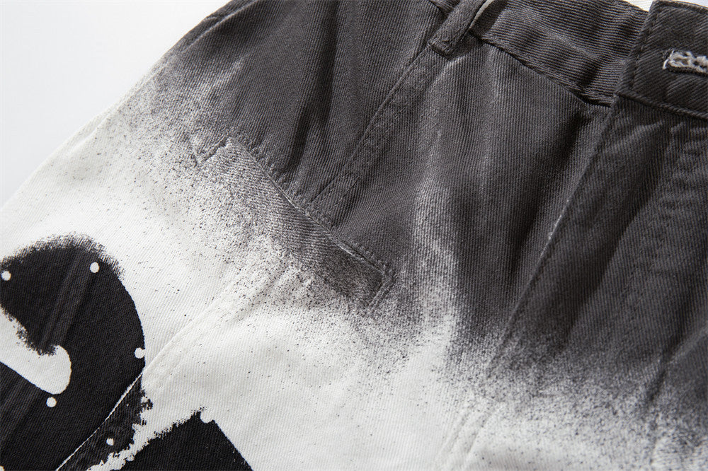 DAXUEN High-waisted wide-leg trousers with dip-dye effect