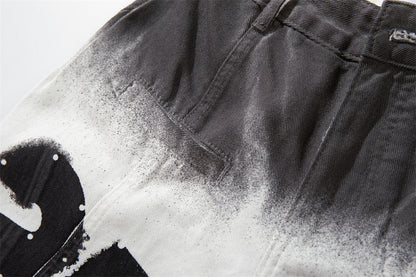 DAXUEN High-waisted wide-leg trousers with dip-dye effect