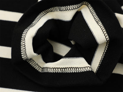 DAXUEN Striped crew neck t-shirt with embroidered text