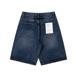 DAXUEN Distressed wide-leg knee-length denim shorts
