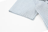 DAXUEN Striped oversized short-sleeve button-down shirt