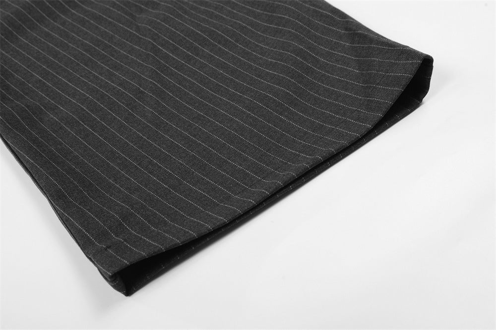 DAXUEN High-waisted wide-leg pinstriped trousers