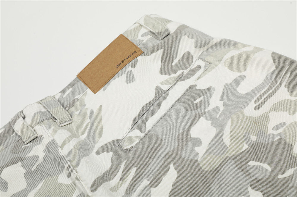 DAXUEN Wide-leg camouflage pants with pockets