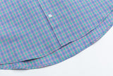 DAXUEN Casual short-sleeved plaid button-up shirt