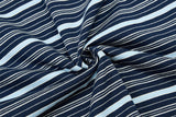 DAXUEN Navy and light blue striped polo shirt