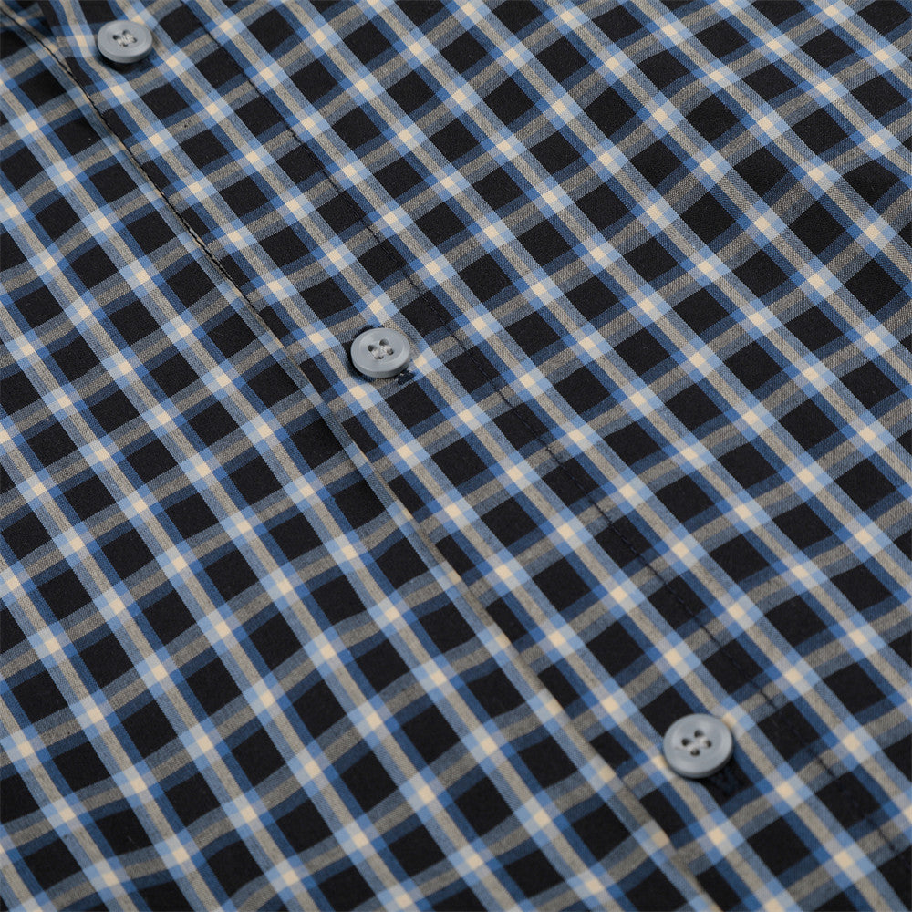 DAXUEN Men's short-sleeved plaid button-up shirt