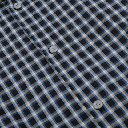 DAXUEN Men's short-sleeved plaid button-up shirt