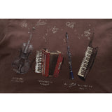 DAXUEN Vintage graphic t-shirt featuring musical instruments