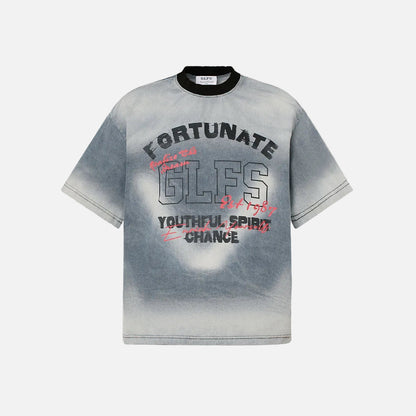 DAXUEN Men's oversized acid wash graphic t-shirt