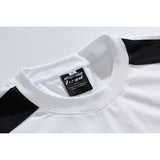 DAXUEN color-blocked white black red graphic t-shirt