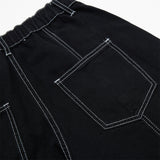 DAXUEN Black wide leg cargo pants with colorful cat patches
