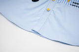 DAXUEN Short-sleeved button-up shirt with cat embroideries