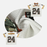 DAXUEN White loose-fit short-sleeved jersey with camouflage print