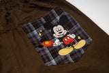 DAXUEN Wide-leg pants with cartoon character embroidery and plaid fabric