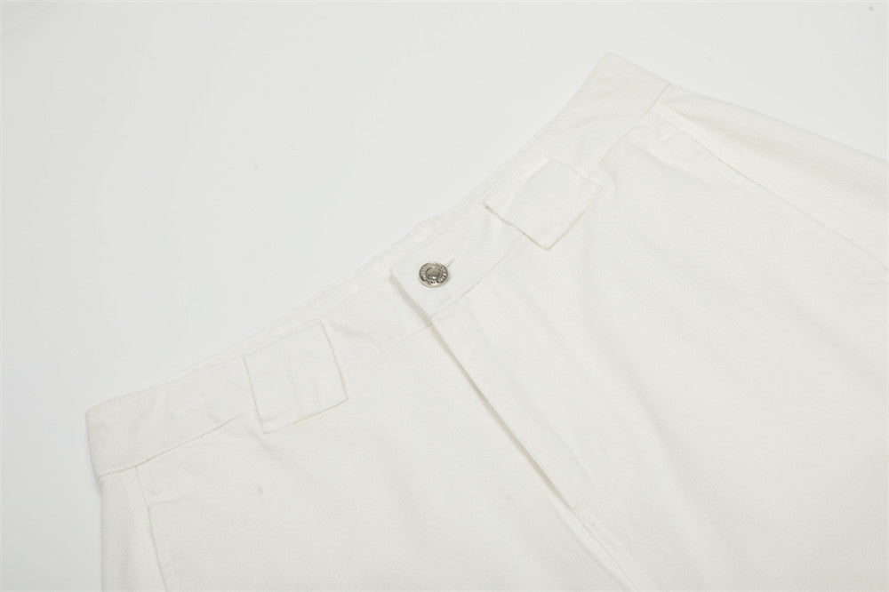 DAXUEN Ecru high-waisted wide-leg culottes