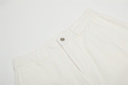 DAXUEN Ecru high-waisted wide-leg culottes