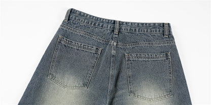 DAXUEN Loose-fitting wide-leg denim jeans with embroidered pockets