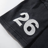 DAXUEN Faded charcoal grey short-sleeved t-shirt with unicorn embroidery