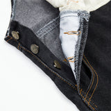 DAXUEN Smiling mouse embroidered denim overalls