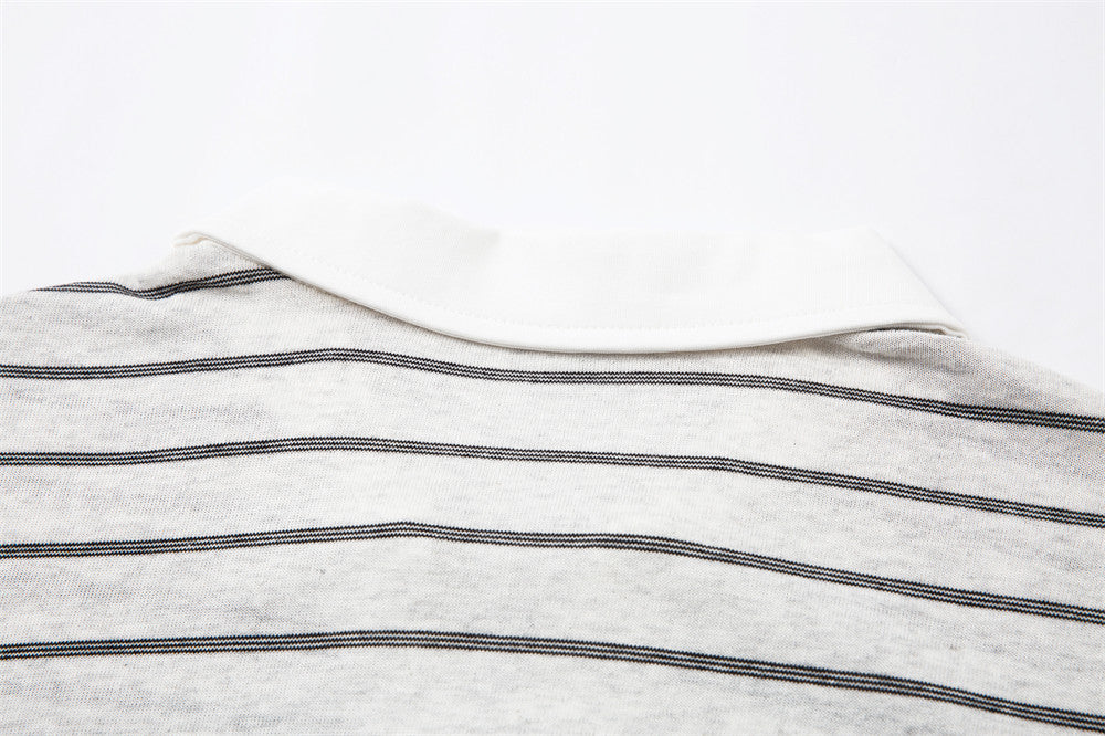 DAXUEN Relaxed-fit short-sleeved striped polo shirt