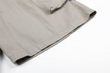 DAXUEN Pair of light grey relaxed-fit herringbone cargo shorts