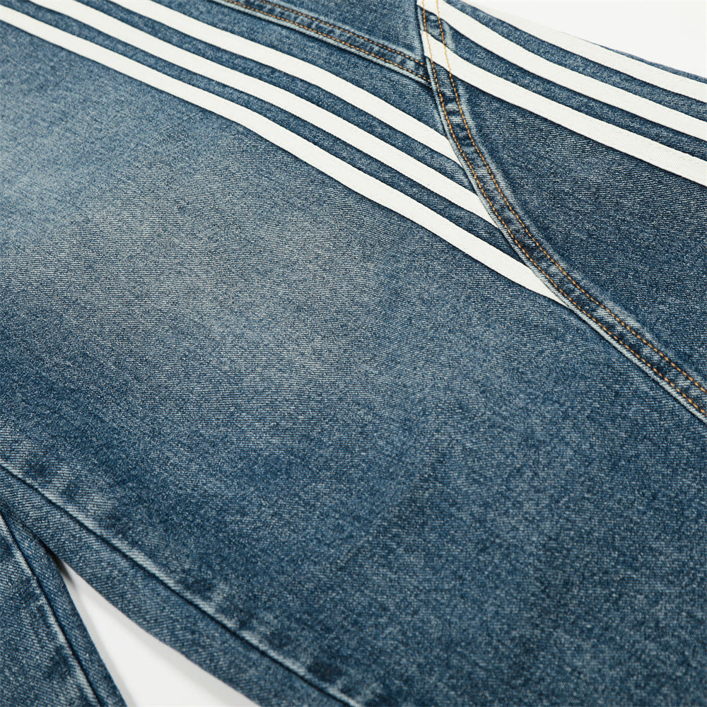 DAXUEN Loose wide leg denim jeans with stripes