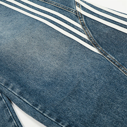 DAXUEN Loose wide leg denim jeans with stripes