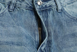 DAXUEN Light blue wide-leg denim jeans with embroidered patch