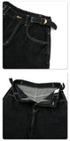 DAXUEN Cropped wide-leg denim trousers in dark wash