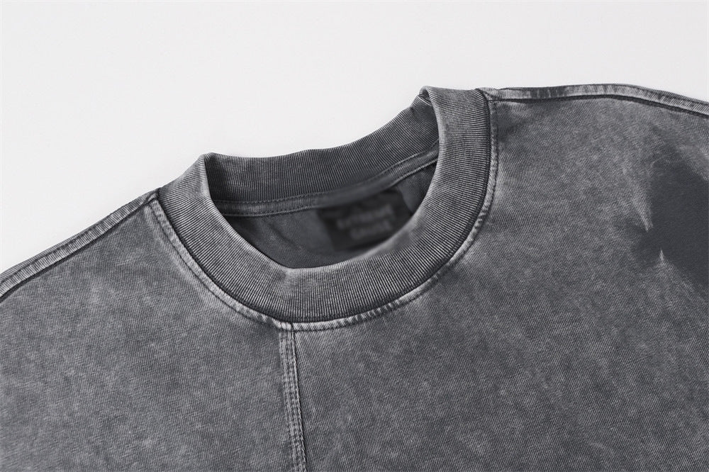 DAXUEN Distressed oversized short-sleeved t-shirt in grey