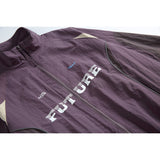DAXUEN muted purple color-blocked track jacket