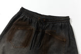 DAXUEN Charcoal grey wide-leg denim shorts with contrast stitching