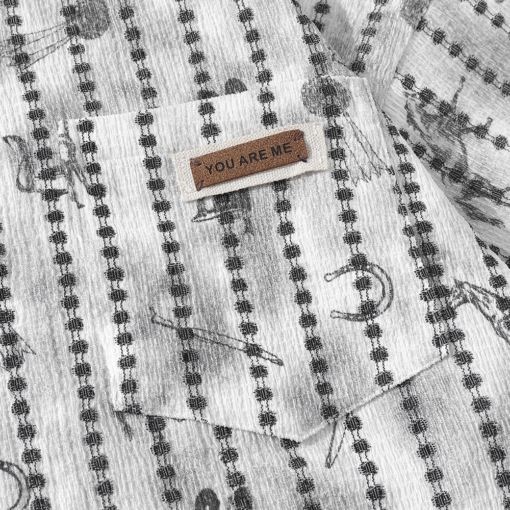 DAXUEN Short-sleeve button-up shirt with abstract graphics
